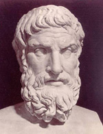 Καλλιτεχνικές παραστάσεις του Δημοκρίτου και του Επικούρου.